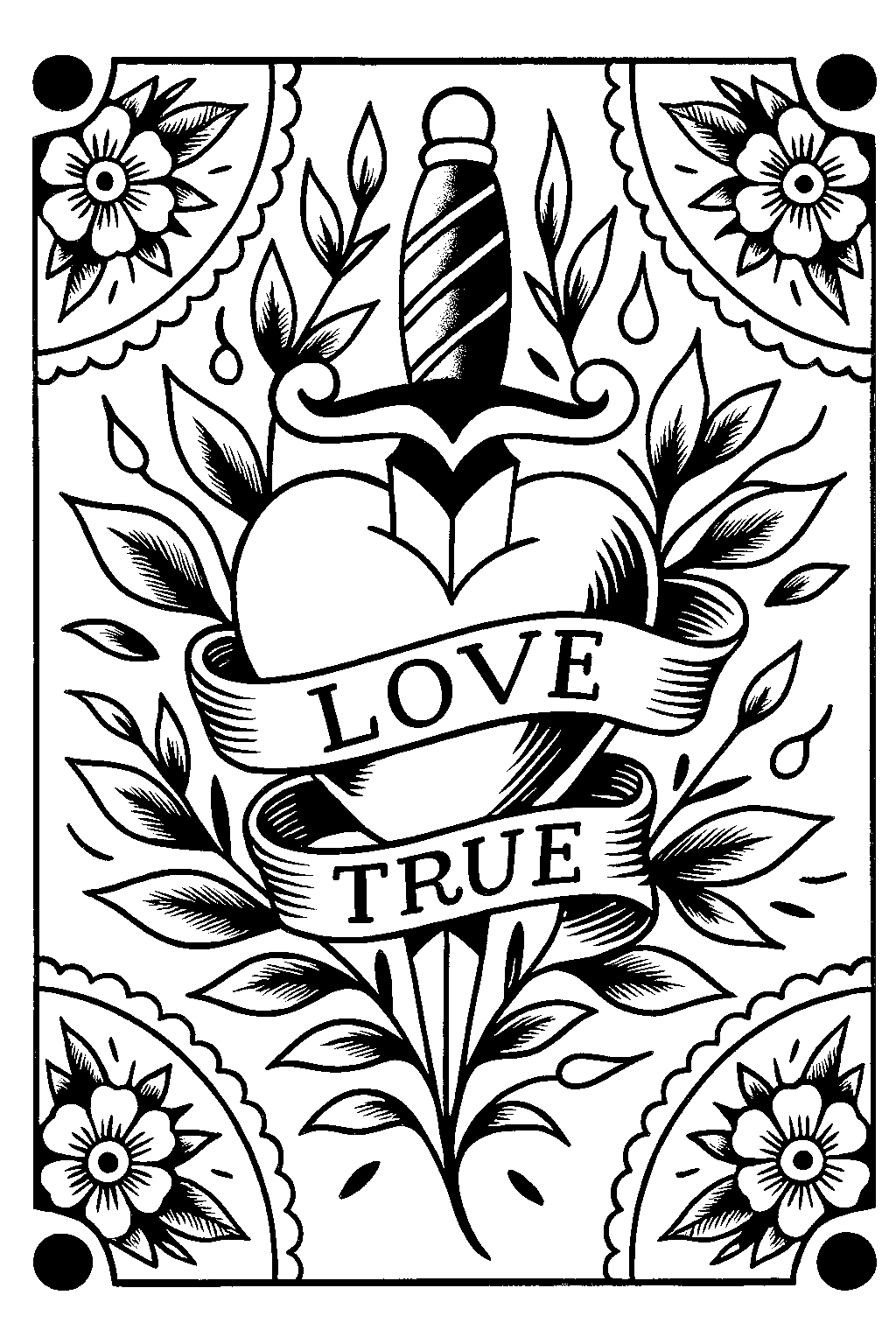 Black shading only stencil version