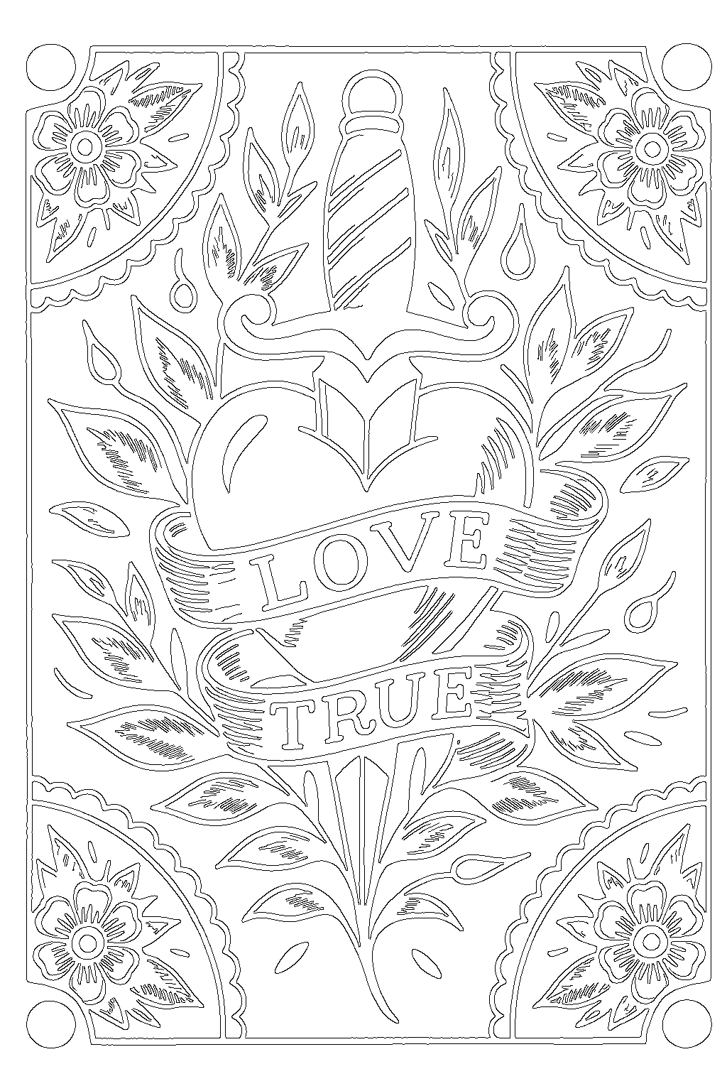 Detailed stencil version with full line detail